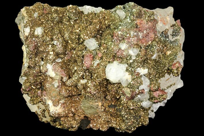 Pyrite On Calcite & Quartz - El Hammam Mine, Morocco #80353